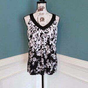 White House Black Market L Floral Tank Top